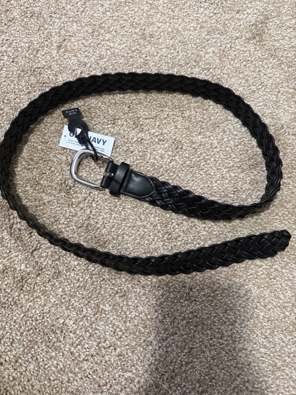 Old Navy women’s Black Braided Leather Belt